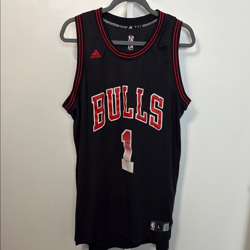 Adidas NBA Derric Rose Chicago Bulls Black Jersey Men Mesh Size L